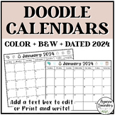 Doodle Calendars 2024 EDITABLE (Powerpoint & Printable)
