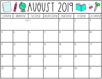 Doodle Calendar Bundle (Color and B&W) EDITABLE by Ayanna Saunders