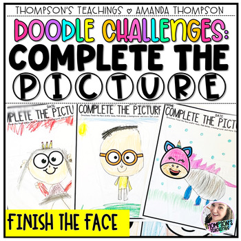Preview of Doodle Challenges COMPLETE THE PICTURE  | Characters and Drawing Faces