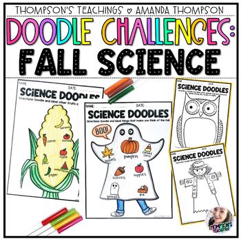 Preview of Doodle Challenges FALL SCIENCE  | No Prep Printables