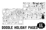 Doodle Christmas Digital Coloring Page - Holiday Place mat