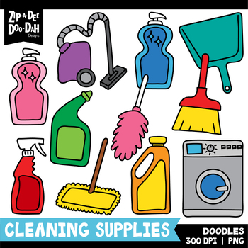 Cleaning Supplies Clipart Set Download - Clipart 4 School