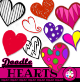 Doodle Clip Art Heart Shapes