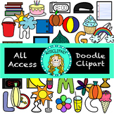 Doodle Clipart All Access Bundle (Color and B&W){MissClipArt}