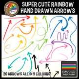 Doodle Clipart | Hand Drawn Rainbow Arrows
