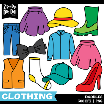 Clothing Doodles Clipart Set {Zip-A-Dee-Doo-Dah Designs} | TpT