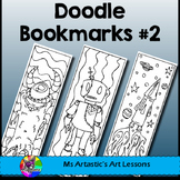Doodle Coloring Bookmarks #2