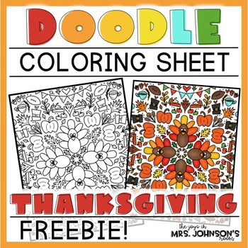 Preview of Doodle Coloring Sheet: Thanksgiving Freebie!