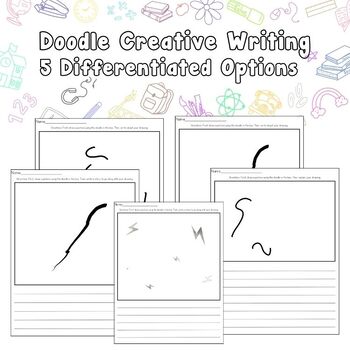 Preview of Doodle Creative Writing - Creative Drawing and Writing 60 Worksheets