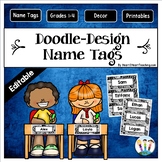 Doodle Designs Name Tags and Desk Plates {EDITABLE}