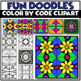 Doodle Designs Set 1 Color by Number or Code Clipart