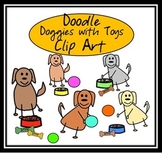 Doodle Dogs and Toys Clip Art