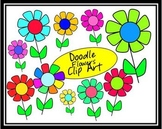 FREE Doodle Flowers with Stems Clip Art