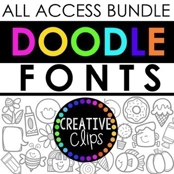 Preview of Doodle Font All Access Bundle {Creative Clips Clipart}