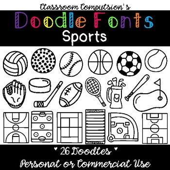 Preview of Doodle Fonts Sports (for Personal and Commercial Use)