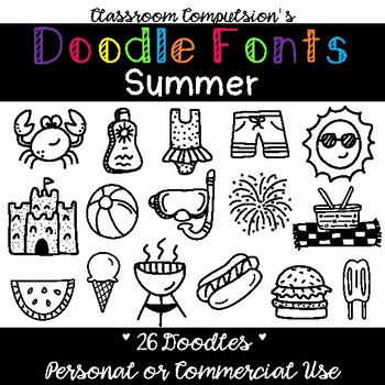 Preview of Doodle Fonts Summer (for Personal and Commercial Use)