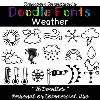 Preview of Doodle Fonts Weather (for Personal or Commercial Use)