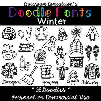 Preview of Doodle Fonts Winter (for Personal and Commercial Use)