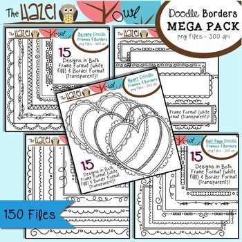 Preview of Doodle Frames & Borders MEGA Pack {Save $7 by Purchasing 5 Sets in 1!}