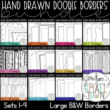 Preview of Doodle Borders Seller's BUNDLE // 9 Sets + 2 BONUS Sets // Commercial Use
