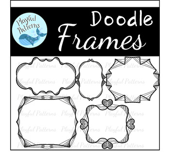 Preview of Doodle Frames Clip Art: Doodle Note Templates, Doodle Notes