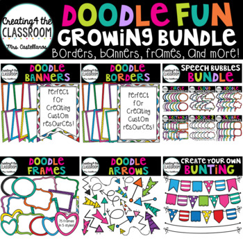 Preview of Doodle Fun Clipart Bundle {Borders, Frames, Banners}