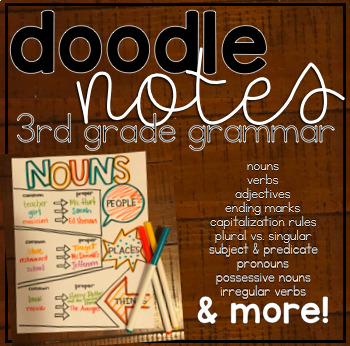 Preview of Doodle Grammar Notes TEMPLATES: 3rd Grade