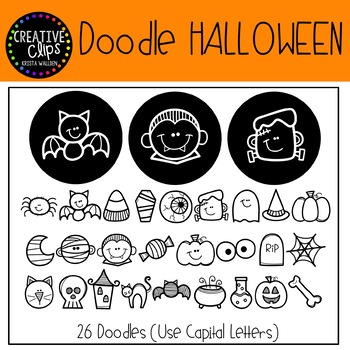 Preview of Doodle Halloween FONT {Creative Clips Clipart}