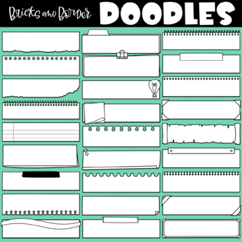 Preview of Doodle Headers Clipart | Note Doodles
