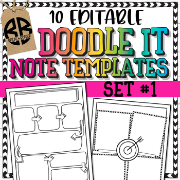 Doodle It Notes Templates Editable Set #1 by Bricks and Border | TpT