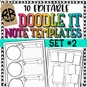 Preview of Doodle It Note Templates Editable Set #2