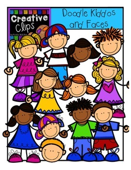 Preview of Doodle Kiddos and Faces {Creative Clips Digital Clipart}