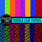 Doodle Leaf Papers {Creative Clips Digital Clipart}