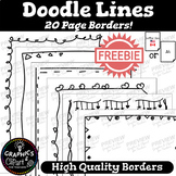 Doodle Lines Page Borders! Black and White Writing Frames 