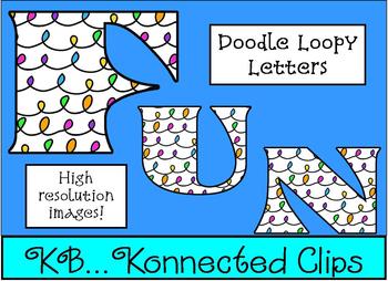 Preview of Doodle Loop Letters - Line art included!!! CU OK