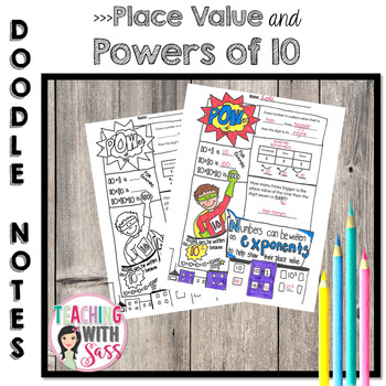 Preview of Doodle Math Notes: Place Value & Powers of 10