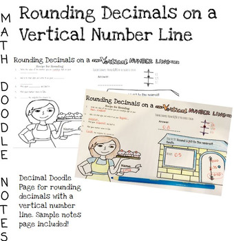 Preview of Doodle Math Notes: Rounding Decimals with a Vertical Number Line