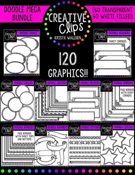 Preview of Doodle Mega Bundle-120 Graphics! {Creative Clips Digital Clipart}