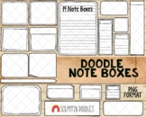 Doodle Note Boxes ClipArt - Hand Doodled Planner Boxes - C
