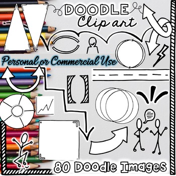 Preview of Doodle Note Clip Art Commercial and Personal Use