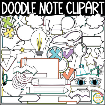 Preview of Doodle Note Clipart Pieces Sketch Note Accent Clip Art Make Your own Templates