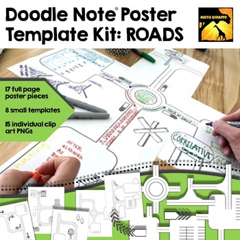 Preview of Doodle Note Poster Template Kit - ROADS