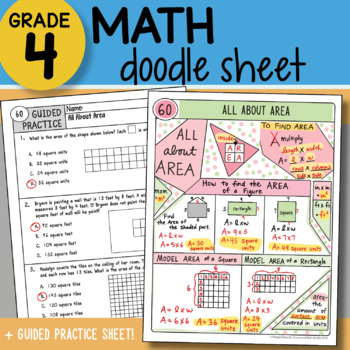 Preview of Math Doodle - All About Area - So EASY to Use! PPT Included
