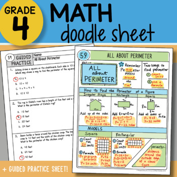 Preview of Math Doodle - All About Perimeter - So EASY to Use! PPT Included