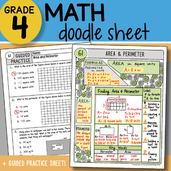 Preview of Math Doodle - Area and Perimeter - So EASY to Use! PPT Included