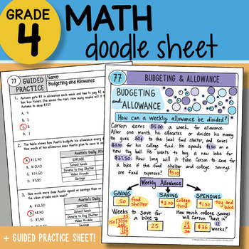 Preview of Doodle Sheet - Budgeting and Allowance - SO EASY to Use! PPT Included