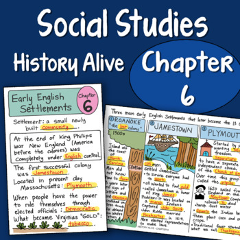 Preview of Doodle Fold - History Alive Chapter 6 - Early English Settlements