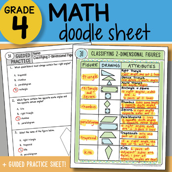 Preview of Math Doodle - Classifying 2-Dimensional Figures - So EASY to Use! PPT Included