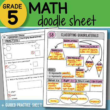 Preview of Math Doodle - Classifying Quadrilaterals - So EASY to Use! PPT Included!