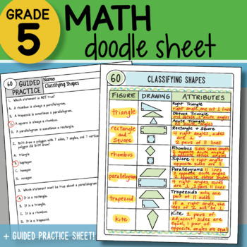 Preview of Math Doodle - Classifying Shapes - So EASY to Use! PPT Included!